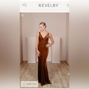 Revelry Dakota Bridesmaid Dress. Color Rust. Petite length unaltered. Worn once.